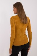 Sweter Damski Model AT-SW-2338-2.00 Dark Yellow - AT AT Sweter Damski Model AT-SW-2338-2.00 Dark Yellow - AT AT