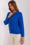 Sweter Damski Model AT-SW-2346-2.99P Cobalt - AT AT Sweter Damski Model AT-SW-2346-2.99P Cobalt - AT AT