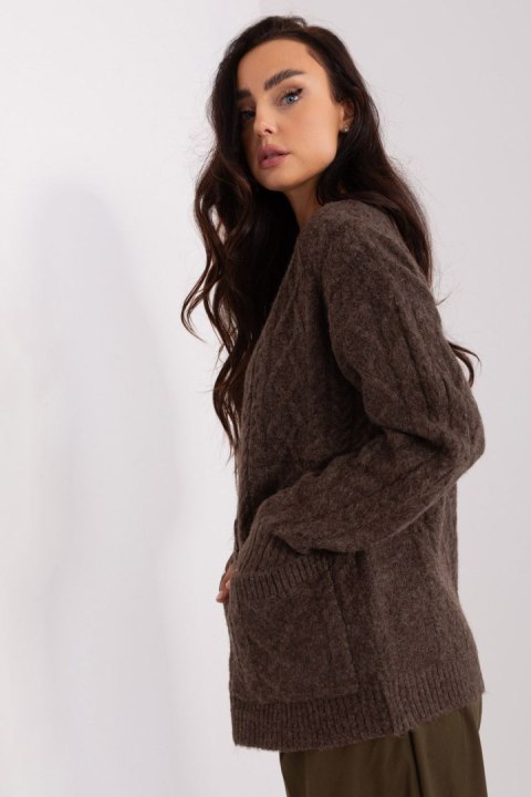 Sweter Damski Model AT-SW-2358.31 Brown - AT AT Sweter Damski Model AT-SW-2358.31 Brown - AT AT