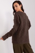 Sweter Damski Model AT-SW-2358.31 Brown - AT AT Sweter Damski Model AT-SW-2358.31 Brown - AT AT