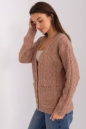 Sweter Damski Model AT-SW-2358.31 Light Brown - AT AT Sweter Damski Model AT-SW-2358.31 Light Brown - AT AT