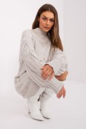 Sweter Damski Model AT-SW-2367-1.35P Light Beige - AT AT Sweter Damski Model AT-SW-2367-1.35P Light Beige - AT AT
