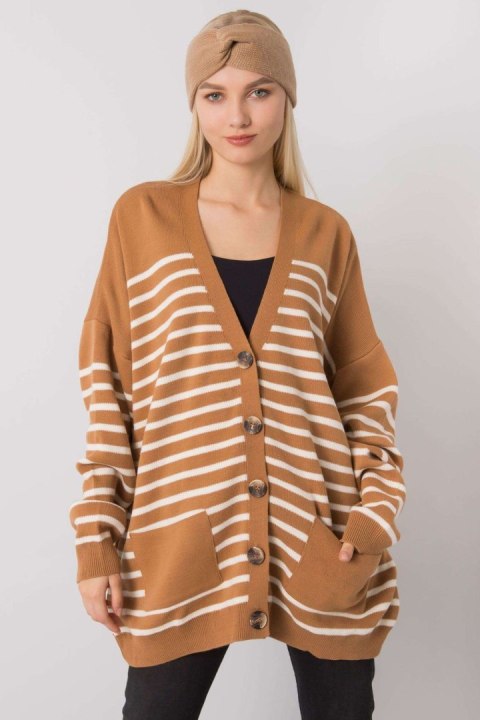 Sweter Kardigan Model FE-SW-3346.56P Camel - Fame Fame Sweter Kardigan Model FE-SW-3346.56P Camel - Fame Fame