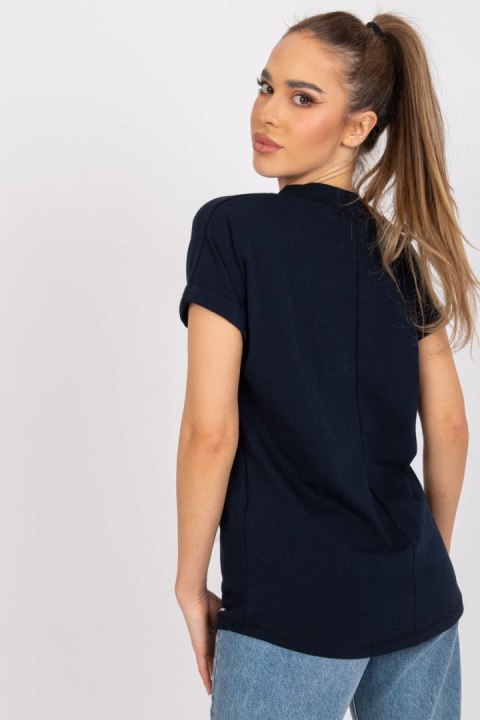 T-shirt Damski Model RV-TS-7666.19 Navy - BFG BFG T-shirt Damski Model RV-TS-7666.19 Navy - BFG BFG