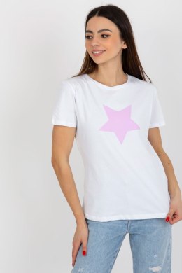 T-shirt Damski Model RV-TS-8626.00 White/Light Violet - BFG BFG