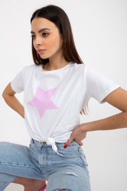 T-shirt Damski Model RV-TS-8626.00 White/Light Violet - BFG BFG