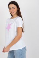 T-shirt Damski Model RV-TS-8626.00 White/Light Violet - BFG BFG T-shirt Damski Model RV-TS-8626.00 White/Light Violet - BFG BFG