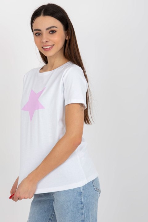 T-shirt Damski Model RV-TS-8626.00 White/Light Violet - BFG BFG T-shirt Damski Model RV-TS-8626.00 White/Light Violet - BFG BFG