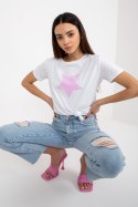 T-shirt Damski Model RV-TS-8626.00 White/Light Violet - BFG BFG T-shirt Damski Model RV-TS-8626.00 White/Light Violet - BFG BFG