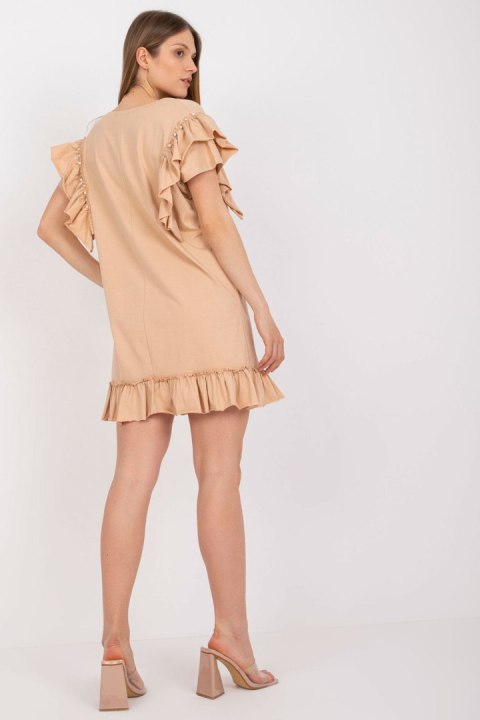 Sukienka Model FA-SK-7017.72P Beige - Fancy Fancy Sukienka Model FA-SK-7017.72P Beige - Fancy Fancy
