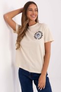 T-shirt Damski Model D12022AC02645E Light Beige - Sublevel Sublevel T-shirt Damski Model D12022AC02645E Light Beige - Sublevel Sublevel
