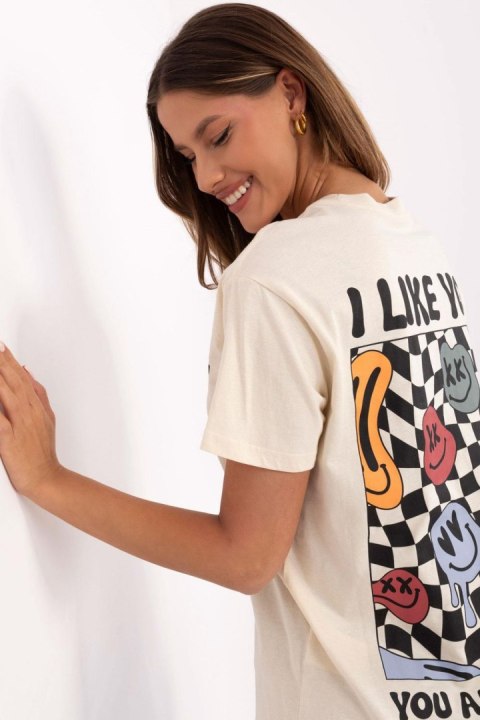 T-shirt Damski Model D12022AC02645E Light Beige - Sublevel Sublevel T-shirt Damski Model D12022AC02645E Light Beige - Sublevel Sublevel