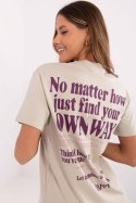 T-shirt Damski Model D12022AC02645G Beige - Sublevel Sublevel T-shirt Damski Model D12022AC02645G Beige - Sublevel Sublevel