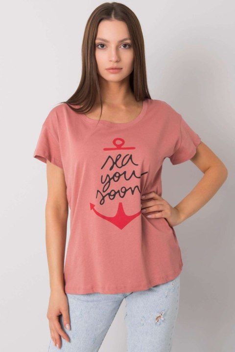 T-shirt Damski Model FA-TS-7196.74P Dark Pink - Fancy Fancy T-shirt Damski Model FA-TS-7196.74P Dark Pink - Fancy Fancy