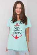 T-shirt Damski Model FA-TS-7196.74P Mint - Fancy Fancy T-shirt Damski Model FA-TS-7196.74P Mint - Fancy Fancy