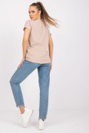 T-shirt Damski Model RV-TS-7666.19 Beige - BFG BFG T-shirt Damski Model RV-TS-7666.19 Beige - BFG BFG