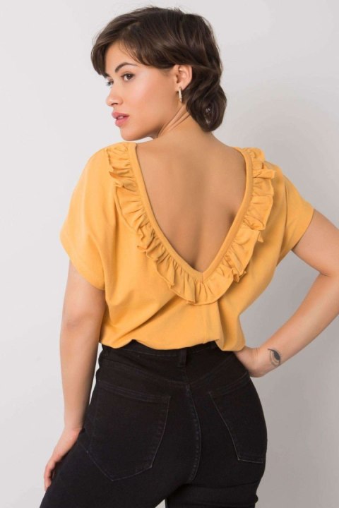 Bluzka Model FA-BZ-6299.01P Dark Yellow - Fancy Fancy Bluzka Model FA-BZ-6299.01P Dark Yellow - Fancy Fancy