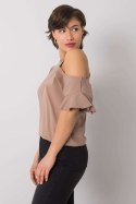 Bluzka Model FA-BZ-6946.93P Dark Beige - Fancy Fancy Bluzka Model FA-BZ-6946.93P Dark Beige - Fancy Fancy
