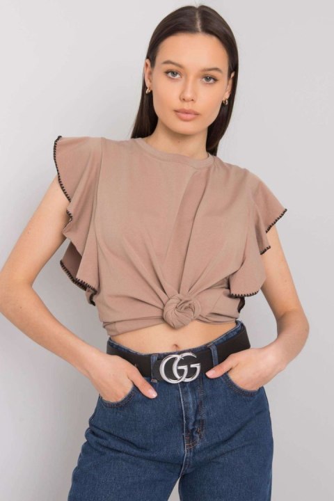 Bluzka Model FA-BZ-7063.53P Dark Beige - Fancy Fancy Bluzka Model FA-BZ-7063.53P Dark Beige - Fancy Fancy