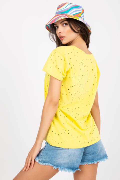 T-shirt Damski Model FA-TS-6967.77P Yellow - Fancy Fancy T-shirt Damski Model FA-TS-6967.77P Yellow - Fancy Fancy