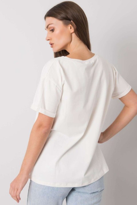 T-shirt Damski Model FA-TS-7121.88P Ecru - Fancy Fancy T-shirt Damski Model FA-TS-7121.88P Ecru - Fancy Fancy