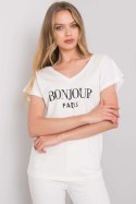 T-shirt Damski Model FA-TS-7142.37P Ecru - Fancy Fancy T-shirt Damski Model FA-TS-7142.37P Ecru - Fancy Fancy