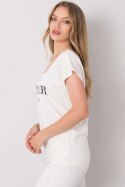 T-shirt Damski Model FA-TS-7142.37P Ecru - Fancy Fancy T-shirt Damski Model FA-TS-7142.37P Ecru - Fancy Fancy