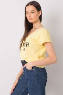 T-shirt Damski Model FA-TS-7142.37P Light Yellow - Fancy Fancy T-shirt Damski Model FA-TS-7142.37P Light Yellow - Fancy Fancy