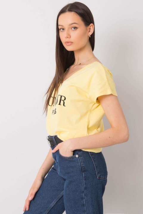 T-shirt Damski Model FA-TS-7142.37P Light Yellow - Fancy Fancy T-shirt Damski Model FA-TS-7142.37P Light Yellow - Fancy Fancy