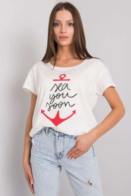 T-shirt Damski Model FA-TS-7196.74P Ecru - Fancy Fancy