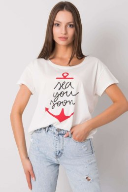 T-shirt Damski Model FA-TS-7196.74P Ecru - Fancy Fancy