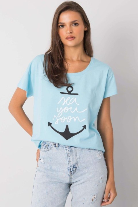 T-shirt Damski Model FA-TS-7196.74P Light Blue - Fancy Fancy T-shirt Damski Model FA-TS-7196.74P Light Blue - Fancy Fancy