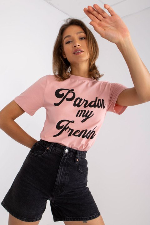 T-shirt Damski Model FA-TS-7677.91P Light Pink - Fancy Fancy T-shirt Damski Model FA-TS-7677.91P Light Pink - Fancy Fancy