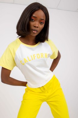 T-shirt Damski Model FA-TS-7708.44 White/Yellow - Fancy Fancy