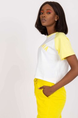 T-shirt Damski Model FA-TS-7708.44 White/Yellow - Fancy Fancy