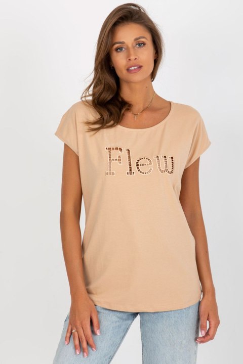 T-shirt Damski Model FA-TS-8515.46 Camel - Fancy Fancy T-shirt Damski Model FA-TS-8515.46 Camel - Fancy Fancy