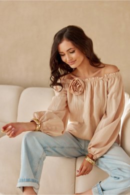 Bluzka Model Monaco BEZ BLU0206 Beige - Roco Fashion Roco Fashion