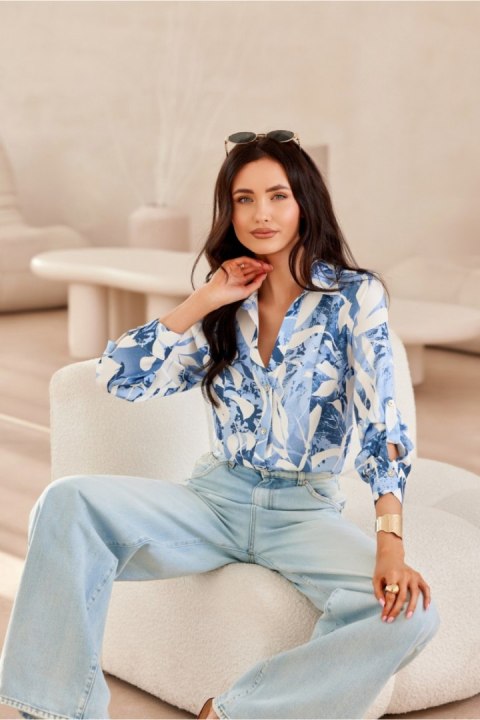 Koszula Damska Model Anvien BLU0136-06F Multicolor - Roco Fashion Roco Fashion Koszula Damska Model Anvien BLU0136-06F Multicolor - Roco Fashion Roco Fashion
