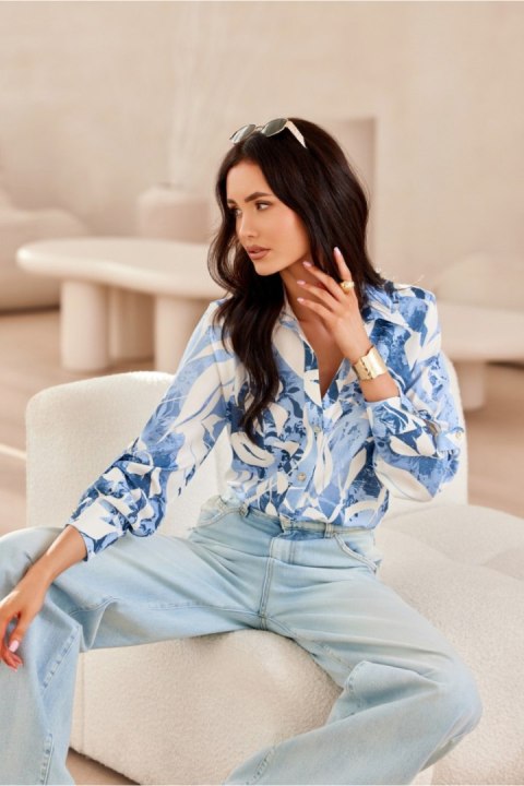 Koszula Damska Model Anvien BLU0136-06F Multicolor - Roco Fashion Roco Fashion Koszula Damska Model Anvien BLU0136-06F Multicolor - Roco Fashion Roco Fashion