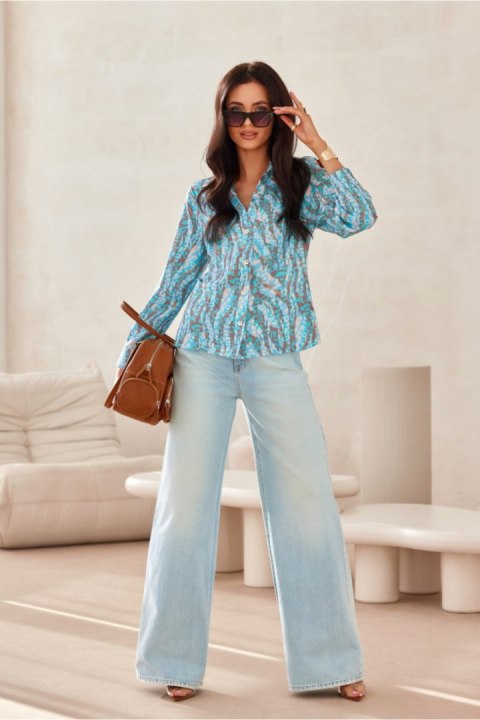 Koszula Damska Model Anvien BLU0136-07F Multicolor - Roco Fashion Roco Fashion Koszula Damska Model Anvien BLU0136-07F Multicolor - Roco Fashion Roco Fashion