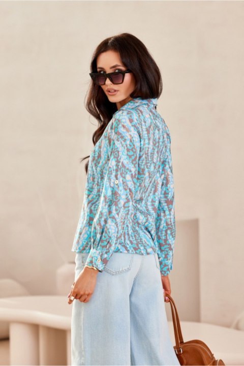 Koszula Damska Model Anvien BLU0136-07F Multicolor - Roco Fashion Roco Fashion Koszula Damska Model Anvien BLU0136-07F Multicolor - Roco Fashion Roco Fashion