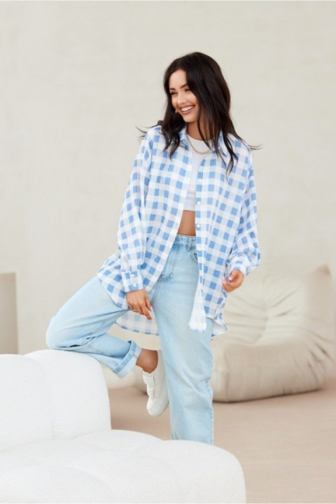 Koszula Damska Model Daisy BLU0202-A32 Blue - Roco Fashion Roco Fashion Koszula Damska Model Daisy BLU0202-A32 Blue - Roco Fashion Roco Fashion