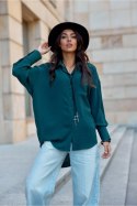 Koszula Damska Model Elisa BUT BLU0192 Bottle Green - Roco Fashion Roco Fashion Koszula Damska Model Elisa BUT BLU0192 Bottle Green - Roco Fashion Roco Fashion