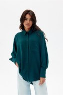 Koszula Damska Model Elisa BUT BLU0192 Bottle Green - Roco Fashion Roco Fashion Koszula Damska Model Elisa BUT BLU0192 Bottle Green - Roco Fashion Roco Fashion