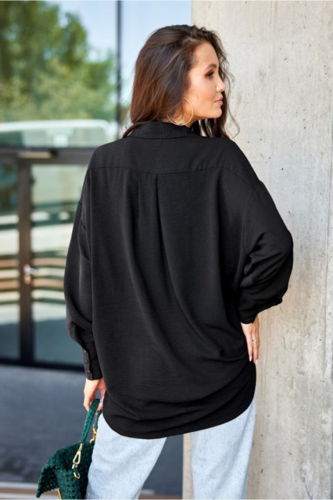 Koszula Damska Model Elisa CZA BLU0192 Black - Roco Fashion Roco Fashion Koszula Damska Model Elisa CZA BLU0192 Black - Roco Fashion Roco Fashion