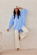 Koszula Damska Model Elisa NIE BLU0192 Blue - Roco Fashion Roco Fashion Koszula Damska Model Elisa NIE BLU0192 Blue - Roco Fashion Roco Fashion