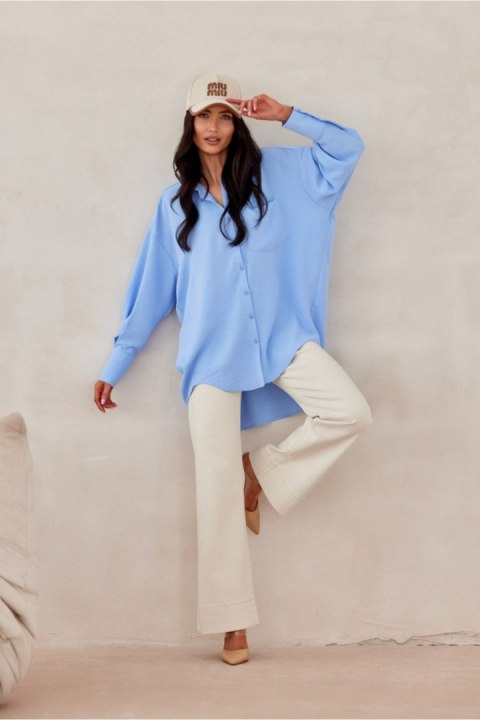Koszula Damska Model Elisa NIE BLU0192 Blue - Roco Fashion Roco Fashion Koszula Damska Model Elisa NIE BLU0192 Blue - Roco Fashion Roco Fashion