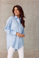 Koszula Damska Model NIE BLU0155 Blue - Roco Fashion Roco Fashion Koszula Damska Model NIE BLU0155 Blue - Roco Fashion Roco Fashion