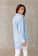 Koszula Damska Model NIE BLU0155 Blue - Roco Fashion Roco Fashion Koszula Damska Model NIE BLU0155 Blue - Roco Fashion Roco Fashion