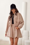 Kurtka Damska Model Paula BEZ KUR0030 Beige - Roco Fashion Roco Fashion Kurtka Damska Model Paula BEZ KUR0030 Beige - Roco Fashion Roco Fashion